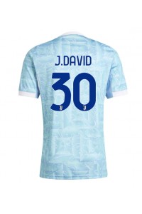 Juventus Jonathan David #30 Jalkapallovaatteet Vieraspaita 2025-26 Lyhythihainen